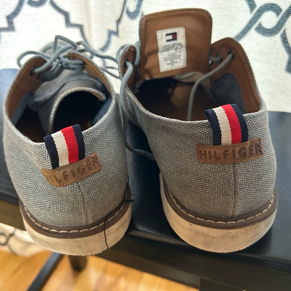 Tommy Hilfiger Gray Canvas Boat Shoes